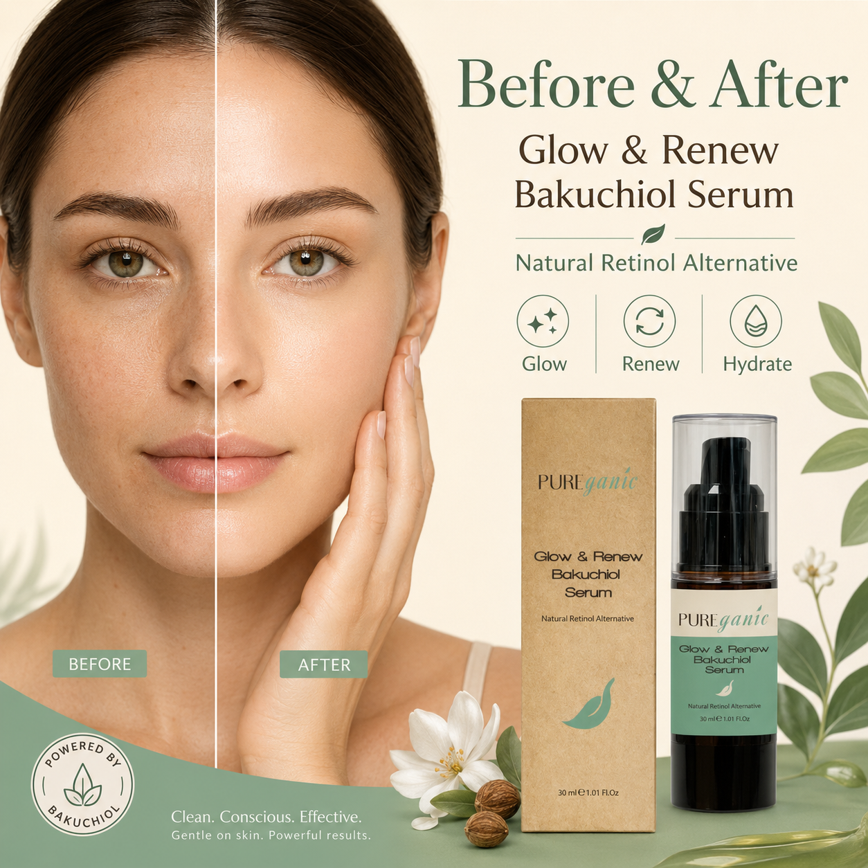PUREganic Glow & Renew Bakuchiol Serum